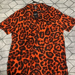 Men Leopard Print Dress shirt